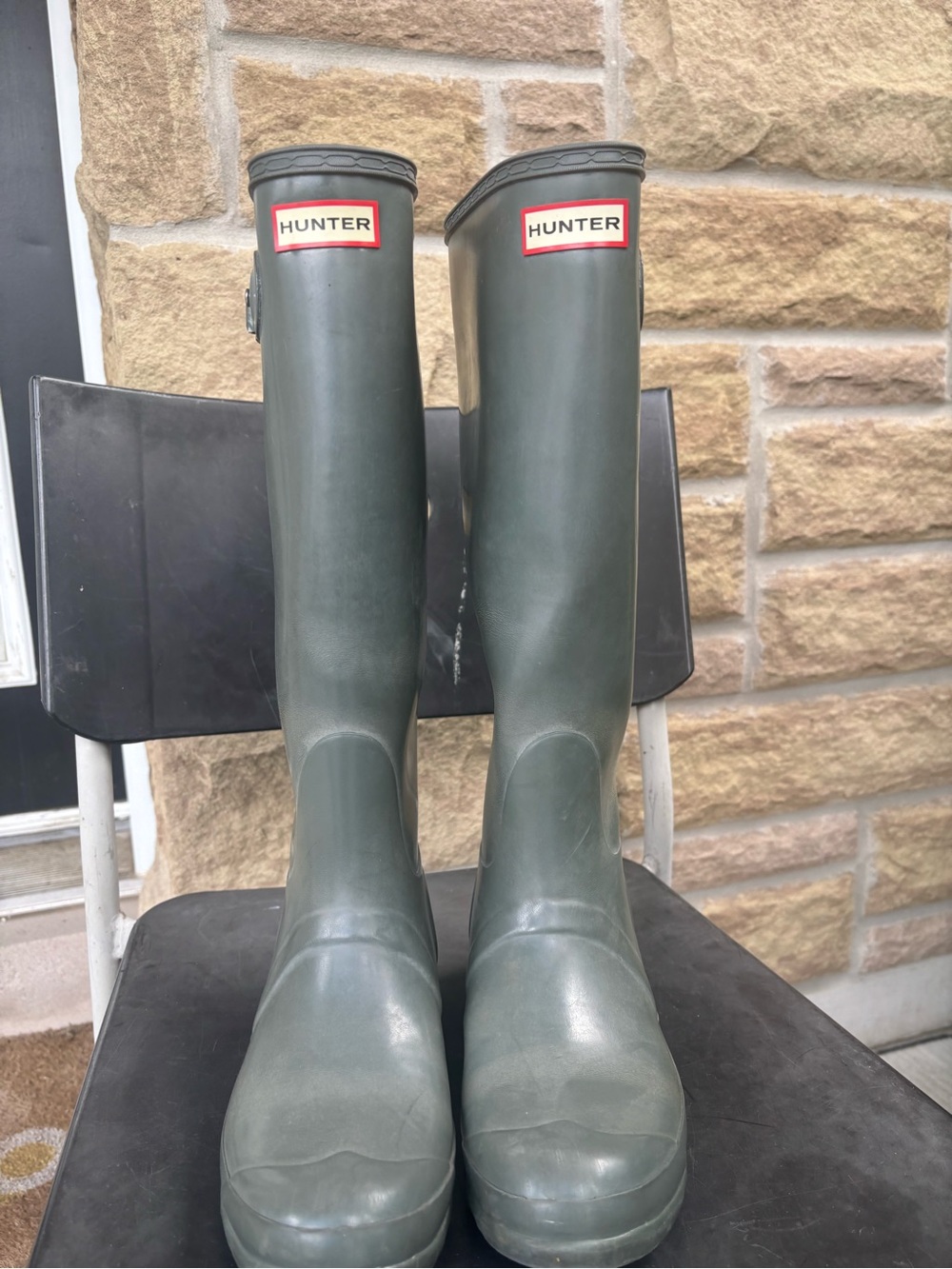 Hunter Brand Women's Rain Boots in dark Green - Picture 4 of 11